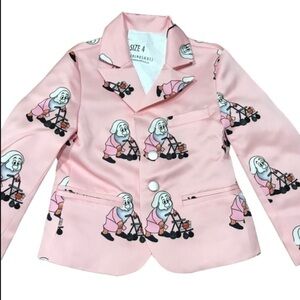 Caroline Bosman's Grumpy Dwarf Pink Button Blazer Size 4